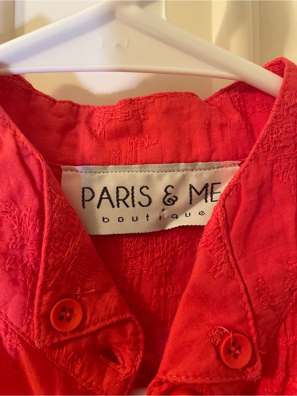 Women's Red Textured Button-Front Top - Picture 2 of 6